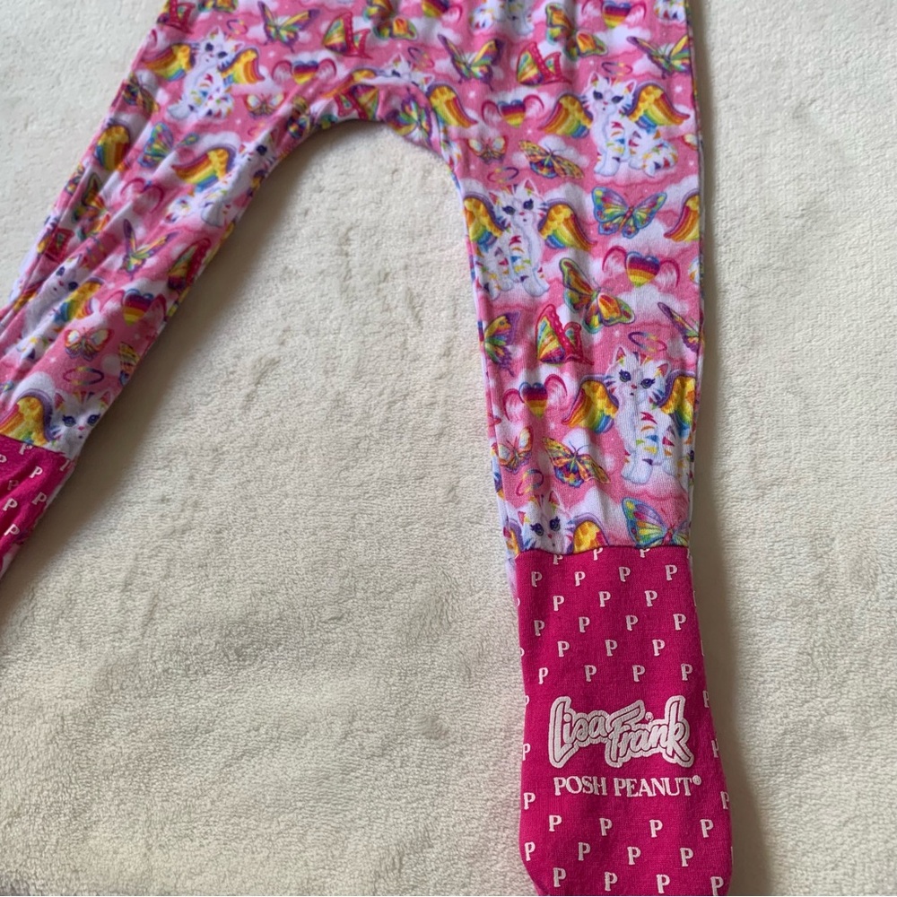 Posh Peanut Pink Lisa Frank Rainbow Zip Sleeper Size 9/12 Months - Picture 4 of 9